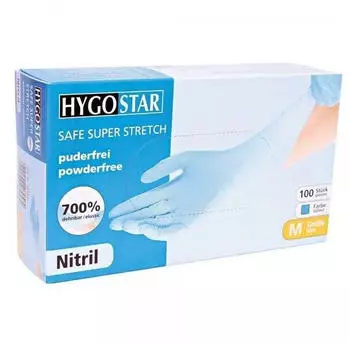 Hygostar Hygostar Nitril-Handschuhe Safe Super Stretch Blau 100 St&uuml;ck : XL
