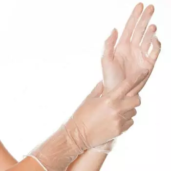 Mensch Hygostar Vinyl-Handschuhe Ideal Long 30 cm 100 Stück : S