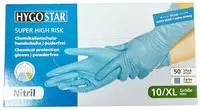 Hygostar Nitrilhandschuh SUPER HIGH RISK blau XL 30 cm, puderfrei