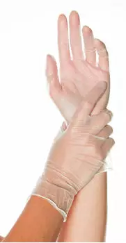 Hygonorm 10 x Vinyl-Handschuh Classic Light gepudert L 24cm wei&szlig; VE=100 St&uuml;ck