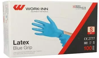 Papstar 100 Handschuhe Latex puderfrei blau "Blue Grip" Größe S