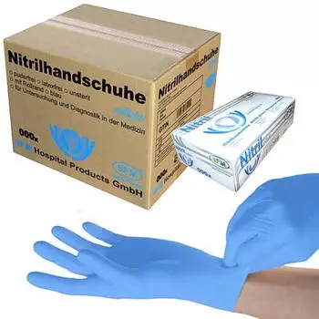 Saxonette &reg; SOFTLIGHTS : XXL Nitrilhandschuhe puderfrei F-tex blau (900)