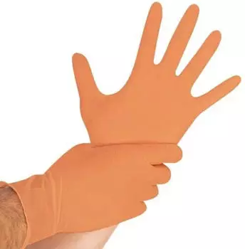 Hygostar Safe Light Nitrilhandschuhe orange puderfrei VE 1000 St&uuml;ck 8/M