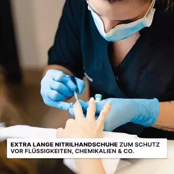 Arnowa XTRA LONG NITRIL BLUE Nitrilhandschuhe blau puderfrei VE 100 St&uuml;ck 9/L