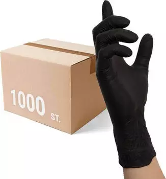 MCD Medical Care Dental Einmalhandschuhe 8320 Black Wave 10x 100 Stück Einweghandschuhe puderfrei und extrem reißfest Größe: 10