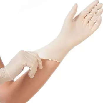 Hygonorm Latex-Handschuh Grip Light puderfrei L 24cm wei&szlig; VE=10x100 St&uuml;ck