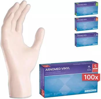 Arnowa CLASSIC VINYL PF Vinylhandschuhe transparent puderfrei VE 100 St&uuml;ck 7/S
