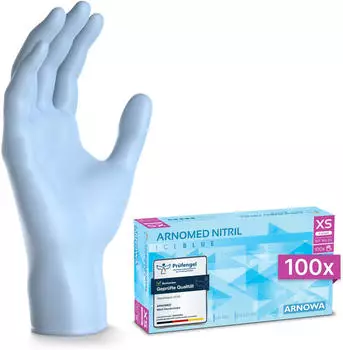 Arnowa RAINBOW NITRIL ICE BLUE Nitrilhandschuhe hellblau puderfrei VE 100 St&uuml;ck 6/XS