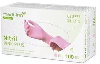 Medi-Inn Nitril Pink Plus Einmalhandschuhe puderfrei L / 100 St&uuml;ck