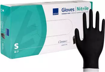 Abena ABENA Nitril-Handschuhe schwarz ungepudert VE 100 St&uuml;ck S