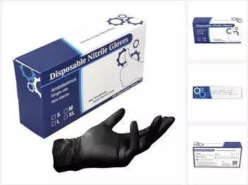 Toolbrothers Nitril Einweg Handschuhe in Spenderbox Schwarz / Black 100 St&uuml;ck Gr&ouml;&szlig;e M / Medium nicht Steril