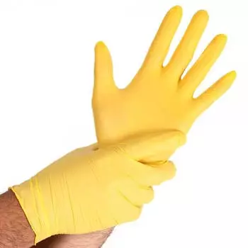 Hygostar Safe Light Nitrilhandschuhe gelb puderfrei VE 1000 St&uuml;ck 7/S