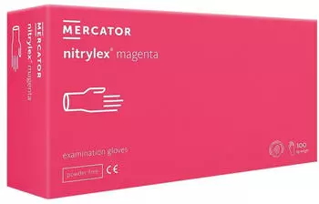 Mercator Medical Mercator NITRYLEX medizinische Einweghandschuhe aus Nitril magenta 100 St&uuml;ck Gr&ouml;&szlig;e XS S M L XL