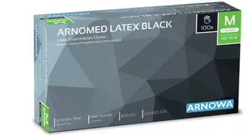 Arnowa CLASSIC LATEX BLACK Latexhandschuhe schwarz puderfrei VE 100 St&uuml;ck L