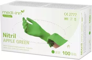 Medi-Inn Nitril Apple Green Einmalhandschuhe apfelgr&uuml;n puderfrei L / 100 St&uuml;ck