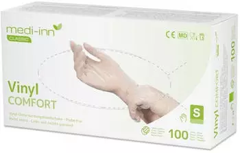 Medi-Inn Einmalhandschuhe Vinyl Comfort puderfrei VE 1000 St&uuml;ck S