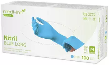 Medi-Inn Nitril blue long Einmalhandschuhe puderfrei 100 St&uuml;ck / M