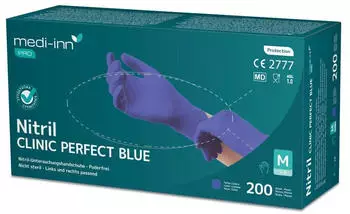 Medi-Inn Einmalhandschuhe Clinic Perfect Blue Nitril puderfrei VE 2000 St&uuml;ck L