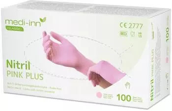 Medi-Inn Einmalhandschuhe Nitril Pink Plus puderfrei VE 1000 St&uuml;ck M