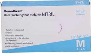 Uebe Domotherm Untersuchungshandschuhe Nitril unsteril pf M