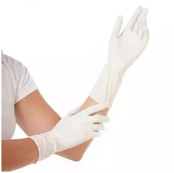Hygostar Hygostar "Safe Long" Nitril-Handschuhe Wei&szlig; 100 St&uuml;ck : M