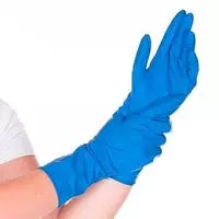 50 St&uuml;ck Hygostar Chemikalienschutzhandschuhe High Risk | Latex, dunkelblau,...