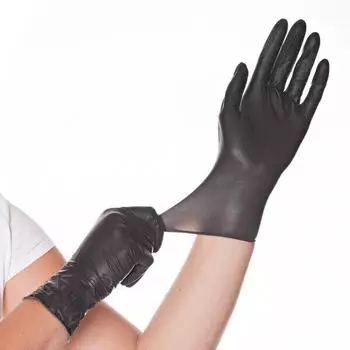 Hygostar Diablo Latexhandschuhe schwarz puderfrei VE 1000 St&uuml;ck 9/L
