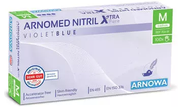 Arnowa XTRA PURE NITRIL VIOLET BLUE Nitrilhandschuhe violettblau puderfrei VE 100 St&uuml;ck 7/S