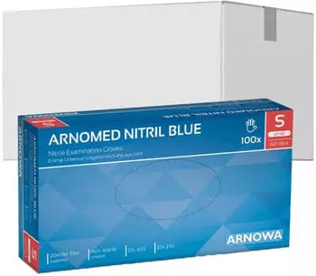 Arnowa CLASSIC NITRIL BLUE 200er Nitrilhandschuhe blau puderfrei VE 200 St&uuml;ck 10/XL