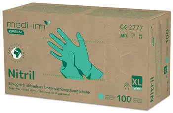Medi-Inn Green Nitril Einmalhandschuhe gr&uuml;n biologisch abbaubar XL / 100 St&uuml;ck