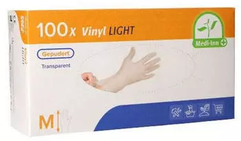Medi-Inn Vinyl Light Einmalhandschuhe gepudert transparent 10 x 100 = 1000 St&uuml;ck / M