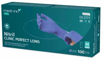 Medi-Inn Einmalhandschuhe Pro Nitril Clinic Perfect Long puderfrei VE 1000 St&uuml;ck M