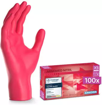 Arnowa RAINBOW NITRIL LAVA RED Nitrilhandschuhe rot puderfrei VE 100 St&uuml;ck 6/XS