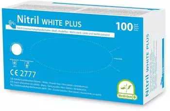Medi-Inn Nitril White Plus Einmalhandschuhe puderfrei wei&szlig; XL / 100 St&uuml;ck