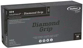 MaiMed 10x -Diamond Grip black Gr. M unst. 50St/B Box (50 St&uuml;ck)