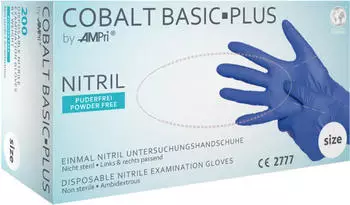 AMPri BLUE BASIC-PLUS Nitril-Untersuchungshandschuh puderfrei blau Gr. S Box (200 St&uuml;ck)