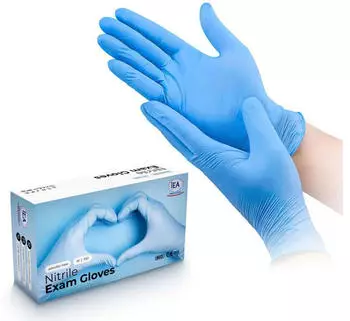 IEA Medical Nitrilhandschuhe L Blau 100 St&uuml;ck Einweghandschuhe Rei&szlig;fest Untersuchungshandschuhe Latexfreie Handschuhe Einmalhandschuhe