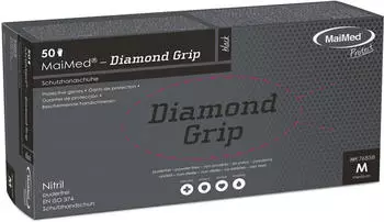 MaiMed Diamond Grip schwarz Gr. XXL unsteril pf Latexfreier Nitril-Handschuh 50St./Box Box (50 St&uuml;ck)