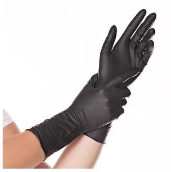 Hygostar Safe Long Nitrilhandschuhe schwarz puderfrei VE 1000 St&uuml;ck 9/L