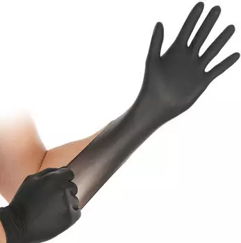 Hygostar Safe Super Stretch Nitrilhandschuhe schwarz puderfrei VE 1000 St&uuml;ck 9/L