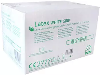 Medi-Inn Einmalhandschuhe Latex white grip puderfrei VE 1000 St&uuml;ck S