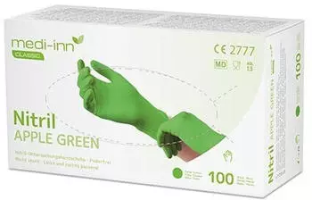 Medi-Inn Nitril Apple Green Einmalhandschuhe apfelgr&uuml;n puderfrei XL / 100 St&uuml;ck