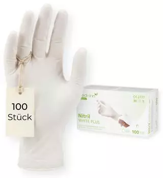 Medi-Inn Nitril White Plus Einmalhandschuhe puderfrei weiß L / 100 Stück