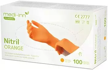 Medi-Inn Nitril Orange Einmalhandschuhe puderfrei M / 10 x 100 = 1000 St&uuml;ck