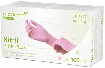 Medi-Inn Einmalhandschuhe Nitril Pink Plus puderfrei VE 1000 St&uuml;ck L