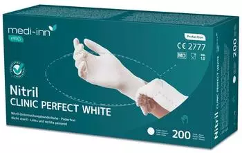 Medi-Inn Einmalhandschuhe Clinic Perfect White Nitril puderfrei VE 2000 St&uuml;ck S