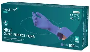 Medi-Inn Einmalhandschuhe Pro Nitril Clinic Perfect Long puderfrei VE 1000 St&uuml;ck XL