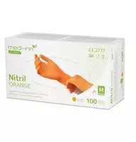 Medi-Inn Nitril Orange Einmalhandschuhe, puderfrei, Gr. L 100 St