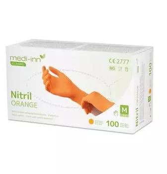 Medi-Inn Nitril Orange Einmalhandschuhe puderfrei L / 100 St&uuml;ck