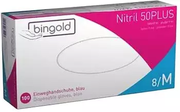 Bingold BINGOLD Nitril 50PLUS Einweghandschuhe Blau